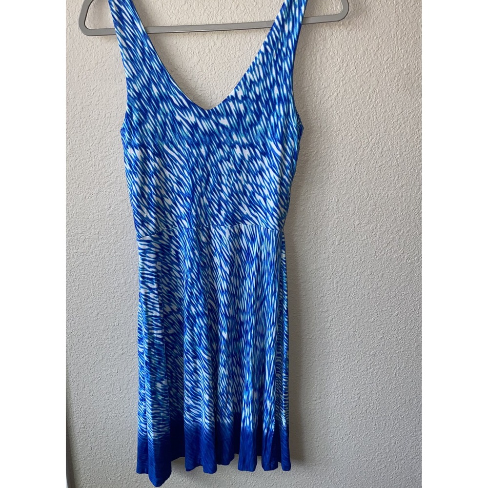 ATHLETA Starfish Reef Print Dress Sleeveless Blue Size XS Stretch Beach Cruise - Picture 6 of 7